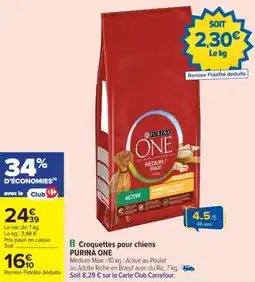Carrefour Croquettes pour chiens purina one offre