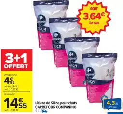 Carrefour Litière de silice pour chats carrefour companino offre