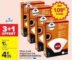 Carrefour Filtres à café original brun 1x4 carrefour essential offre