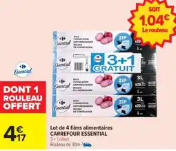 Carrefour Lot de 4 films alimentaires carrefour essential offre