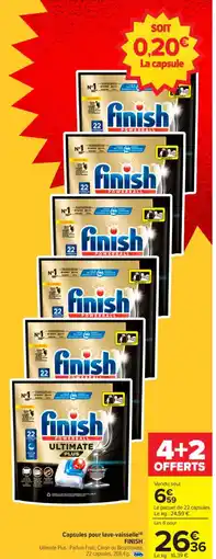 Carrefour Capsules pour lave-vaisselle finish offre