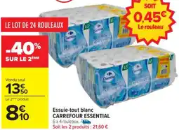 Carrefour Essuie-tout blanc CARREFOUR ESSENTIAL offre