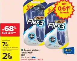 Carrefour Rasoirs jetables "maxi pack" bic offre