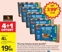 Carrefour Lot de 5 bûches de bois densifié offre