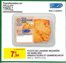 Intermarché Hyper Filets de limande meunière du nord msc producteurs et commercants offre