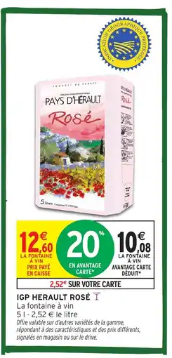 Intermarché Hyper Igp herault rosé offre