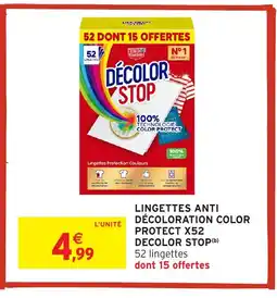 Intermarché Hyper DECOLOR STOP Lingettes anti décoloration color protect x52 offre