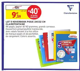 Intermarché Hyper CLAIREFONTAINE Lot 5 koverbook pique offre