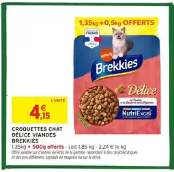 Intermarché Hyper BREKKIES Croquettes chat délice viandes offre