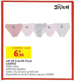 Intermarché Hyper STITCH Lot de 5 slips fille offre