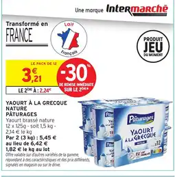 Intermarché Hyper PÂTURAGES Yaourt à la grecque nature offre