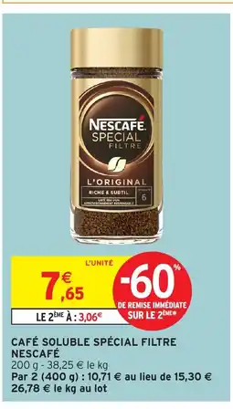 Intermarché Hyper NESCAFÉ Café soluble spécial filtre offre