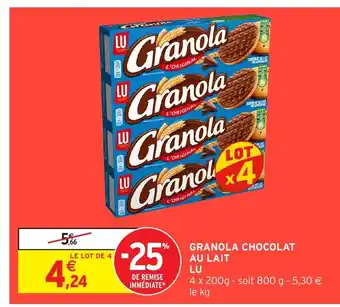 Intermarché Hyper LU Granola chocolat au lait offre