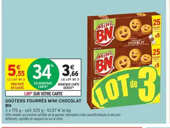 Intermarché Hyper BN Goûters fourrés mini chocolat offre