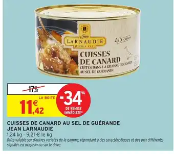 Intermarché Hyper JEAN LARNAUDIE Cuisses de canard au sel de guérande offre
