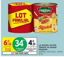 Intermarché Hyper PANZANI Le ravioli sauce tomate offre