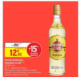 Intermarché Hyper HAVANA CLUB Rhum original offre