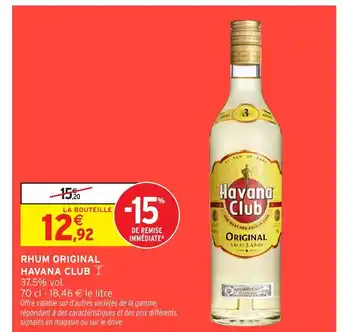 Intermarché Hyper HAVANA CLUB Rhum original offre