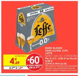 Intermarché Hyper LEFFE Bière blonde sans alcool 0.0% offre