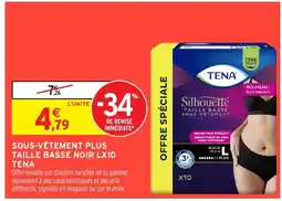 Intermarché Hyper TENA Sous-vêtement plus taille basse noir lx10 offre