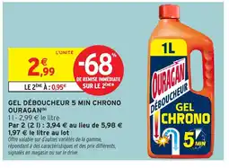 Intermarché Hyper OURAGAN Gel déboucheur 5 min chrono offre