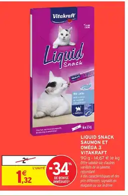 Intermarché Hyper VITAKRAFT Liquid snack saumon et omega 3 offre