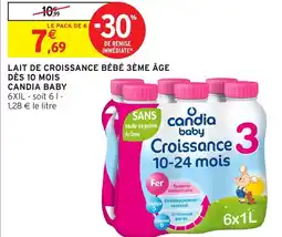 Intermarché Hyper CANDIA BABY Lait de croissance bébé 3ème âge dès 10 mois offre