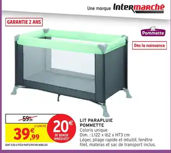 Intermarché Hyper POMMETTE Lit parapluie offre