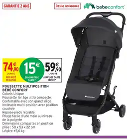 Intermarché Hyper BÉBÉ CONFORT Poussette multiposition offre