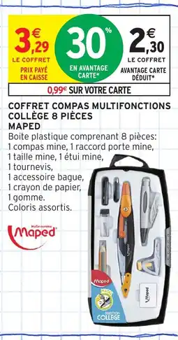 Intermarché Hyper MAPED Coffret compas multifonctions collège 8 pièces offre