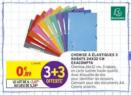 Intermarché Hyper EXACOMPTA Chemise à élastiques 3 rabats offre