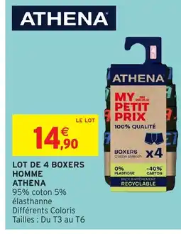 Intermarché Hyper ATHENA Lot de 4 boxers homme offre