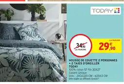 Intermarché Hyper Housse de couette 2 personnes + 2 taies d'oreiller offre