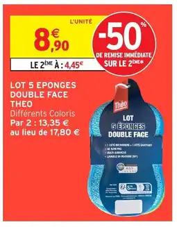 Intermarché Hyper Lot 5 eponges double face offre