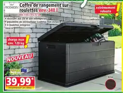 Norma PROGARDEN Coffre de rangement sur roulettes offre