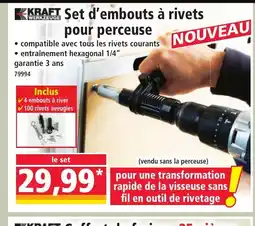Norma KRAFT Set d'embouts à rivets pour perceuse offre