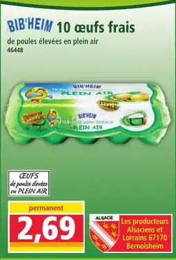 Norma BIB'HEIM 10 œufs frais offre