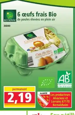 Norma 6 œufs frais Bio offre
