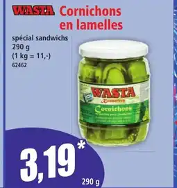 Norma WASTA Cornichons en lamelles offre
