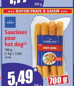 Norma Saucisses pour hot dog offre