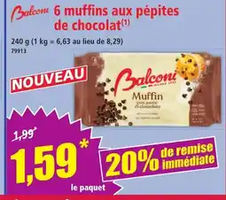 Norma BALCONI 6 muffins aux pépites de chocolat offre