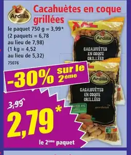 Norma ARDILLA Cacahuètes en coque grillées offre