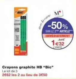 Monoprix Crayons graphite hb bic offre