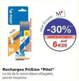 Monoprix Recharges frixion pilot offre