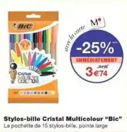 Monoprix Stylos-bille cristal multicolour bic offre
