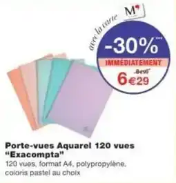 Monoprix Porte-vues aquarel 120 vues exacompta offre