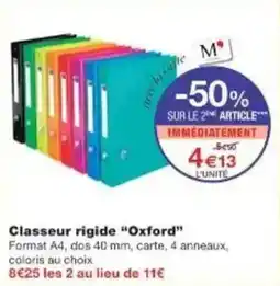Monoprix Classeur rigide oxford offre