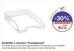 Monoprix Corbeille à courrier transparent offre