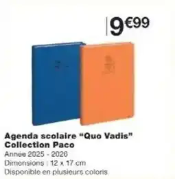 Monoprix Agenda scolaire quo vadis collection paco offre