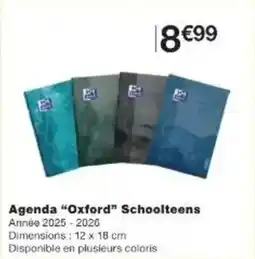 Monoprix Agenda oxford schoolteens offre